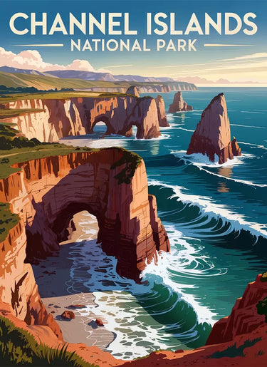 Channel Islands National Park Puzzle WPA Style by MakeYourPuzzles